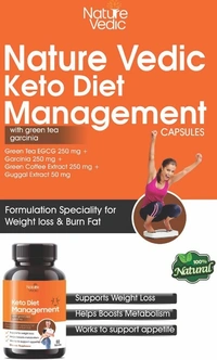 Nature Vedic Keto Diet Weight Management Capsules With Green Tea Garcinia For Weight Loss & Burn Fat | 60 Caps - 60 Capsules