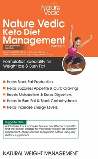 Nature Vedic Keto Diet Weight Management Capsules With Green Tea Garcinia For Weight Loss & Burn Fat | 60 Caps - 60 Capsules