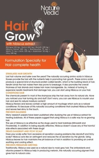 Nature Vedic Hair Grow Capsules with hibiscus extract For Hair Growth  - 60 Capsules