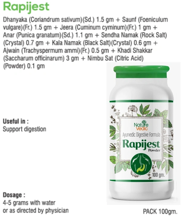 Nature Vedic Rapijest Churan Ayurvedic Formula for Digestion  - 100 gm