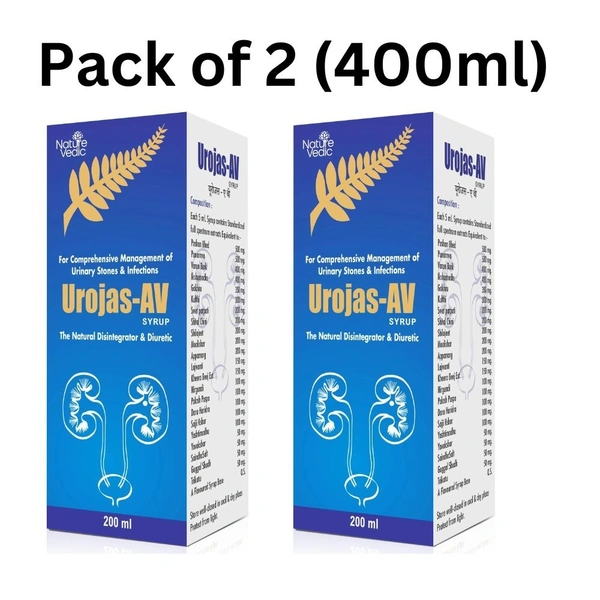 Nature vedic Nature Vedic Urojas - AV Syrup Ayurvedic Formula for Urinary Stones & Infections - 400 ml