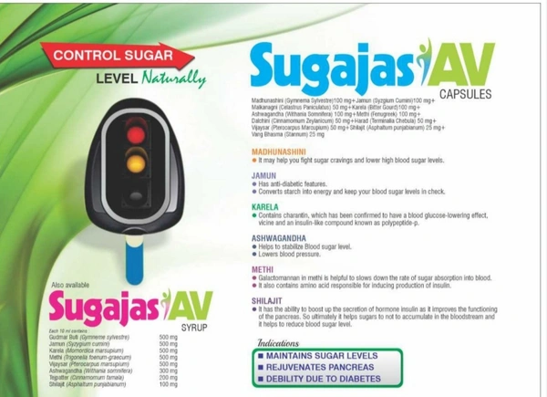 Nature Vedic Sugajas-AV Syrup Ayurvedic Formula for Control Blood Sugar Levels - 400 ml