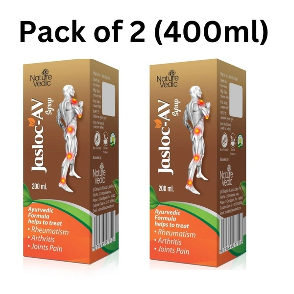 Nature Vedic Jasloc - AV Syrup For Joint Pain, Muscular Pain, Arthritis & Rheumatism  - 400 ml