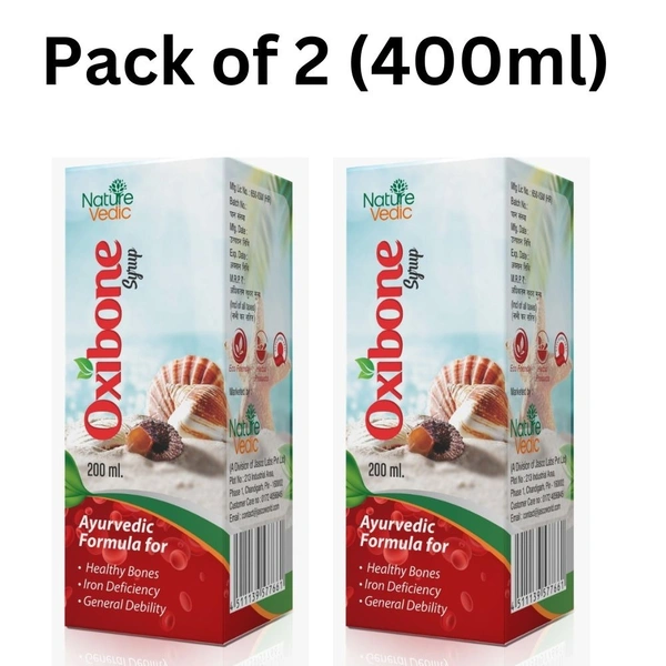 Nature Vedic Oxibone Syrup Ayurvedic Calcium & Iron Supplement For Healthy Bones - 400 ml