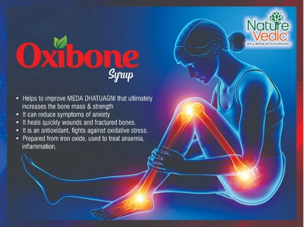 Nature Vedic Oxibone Syrup Ayurvedic Calcium & Iron Supplement For Healthy Bones - 400 ml