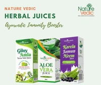 Nature Vedic Herbal Giloy, Amla, Neem, Tulsi Juices Enriched With Antioxidants & Vitamins C For Boost Immunity  - 500 ml