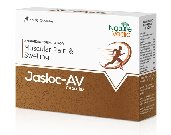 Nature Vedic Jasloc - AV Capsules For Joint Pain, Muscular Pain, Arthritis & Rheumatism | 30 Caps - 30 Capsules
