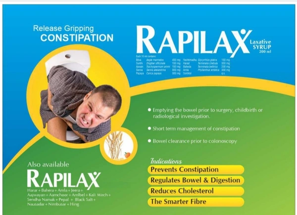 Nature Vedic Rapilax Tablets Ayurvedic Remedy for Constipation With Benefits of Castor Oil for Overnight Relief | 30 Tabs - 30 Tablets