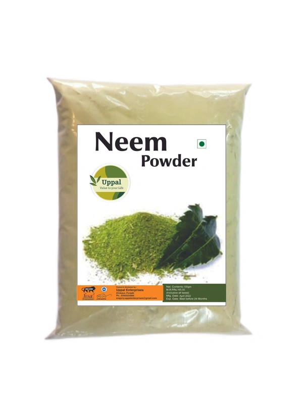 Uppal Natural & Pure Neem Powder for Pimple Free Skin & Natural Black Hair - 100 gm