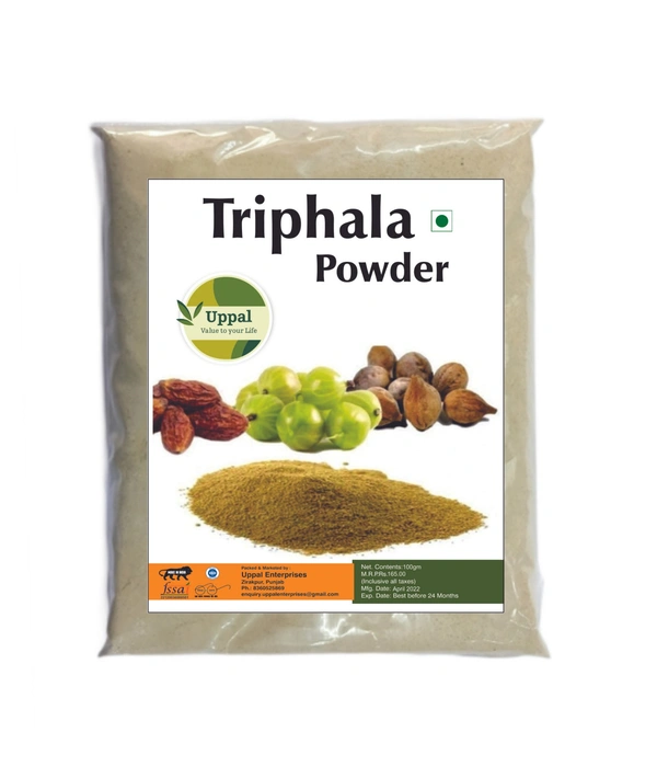  Uppal Natural & Pure Triphala Powder for Digestion , weight Loss & Back Pain Relief - 100 gm