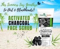 Nature Vedic Activated Charcoal Skin Exfoliating Scrub with Natural Ingredient - 100 gm