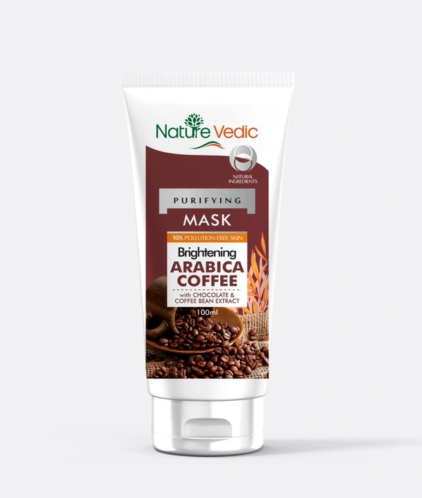 Nature vedic Nature Vedic Skin Brightening Arabica Coffee Face Mask with Chocolate & Coffee Bean Extract - 100 gm