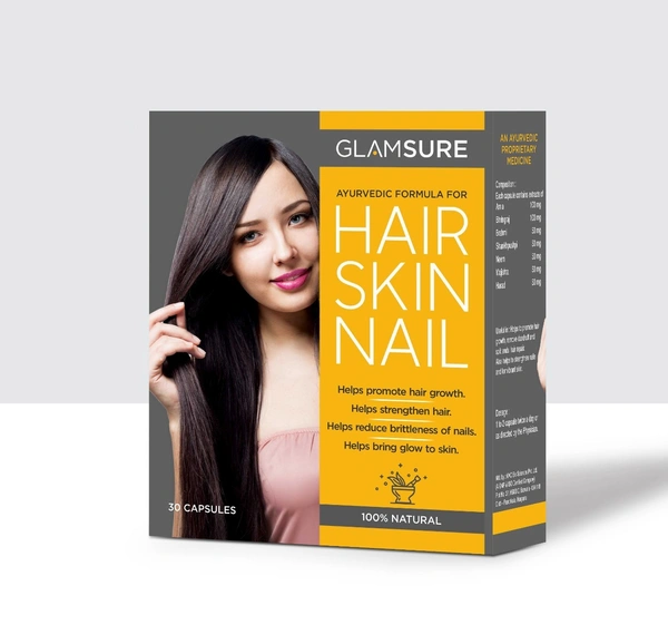 Nature Vedic Hair Skin Nail Capsules  for Skin glow , Hair Growth & Nail Brittleness - 30 Capsules