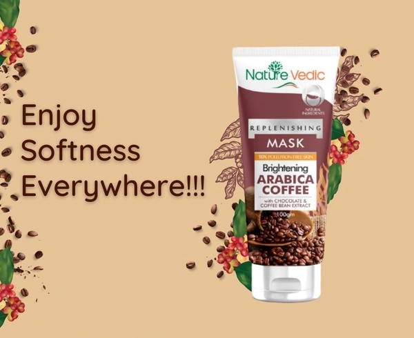 Nature vedic Nature Vedic Skin Brightening Arabica Coffee Face Mask with Chocolate & Coffee Bean Extract - 100 gm