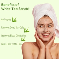 Nature Vedic White Tea Scrub for Deeply Exfoliates , Instant Brightens & Tightens Skin - 60  gm