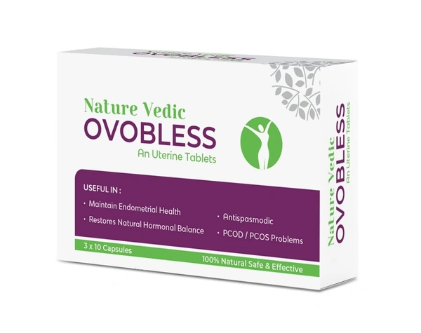 Nature Vedic Ovobless Uterine Capsules for PCOD/PCOS Problems  - 30 Capsules