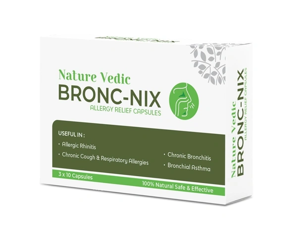 Nature Vedic Bronc - Nix Allergy Relief Capsules  - 30 Caps