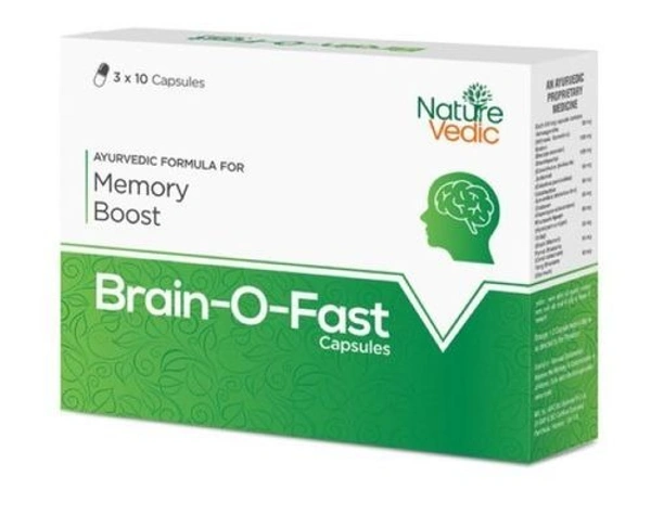 Nature Vedic Brain o Fast Capsules Ayurvedic Formula for Improves Memory & Alertness - 30 Capsule - 30 capsules