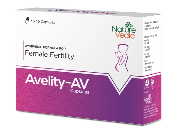 Nature Vedic Avelity - Av Female Fertility Capsules with Putrajeevak & Shivlingi | 30 caps
