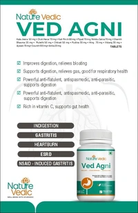 "Nature Vedic Ved Agni Effective for Acid Reflux, Gastritis & Heartburn related problems. Its enriched with 14 effective Ayurvedic Herbs.  100 % Safe  Ayush Approved GMP Certified"