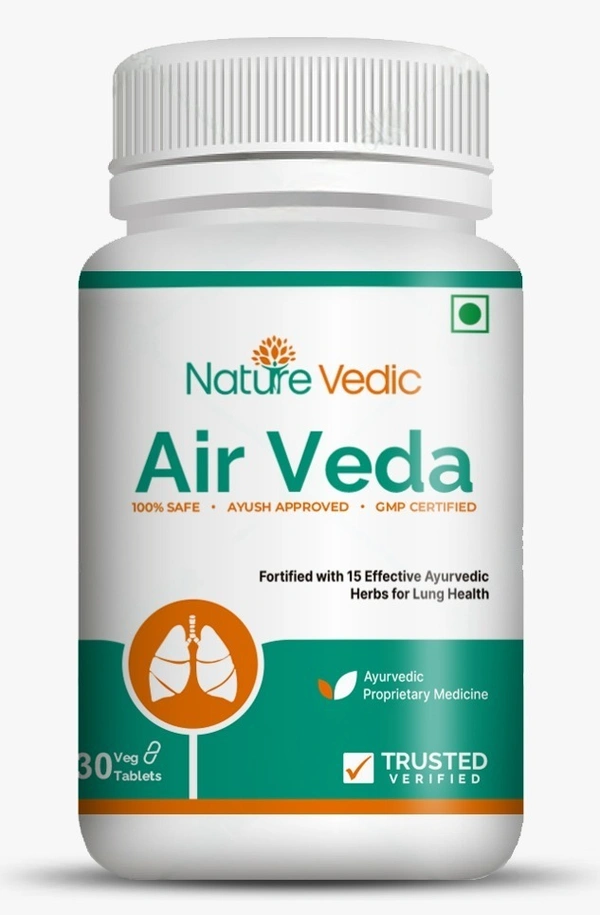 "Nature Vedic Air Veda Effective for Respiratory Infections,  Bronchial Asthma, COPD problems. Its enriched with 15 effective Ayurvedic Herbs.  100 % Safe  Ayush Approved GMP Certified"