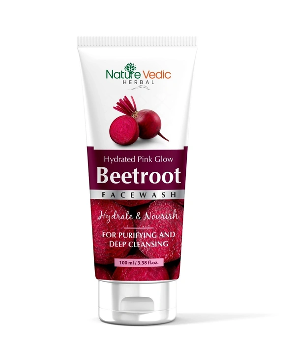 Nature Vedic Beetroot Face Wash for Hydrated Pink Glow, Nourish & deep Clean
