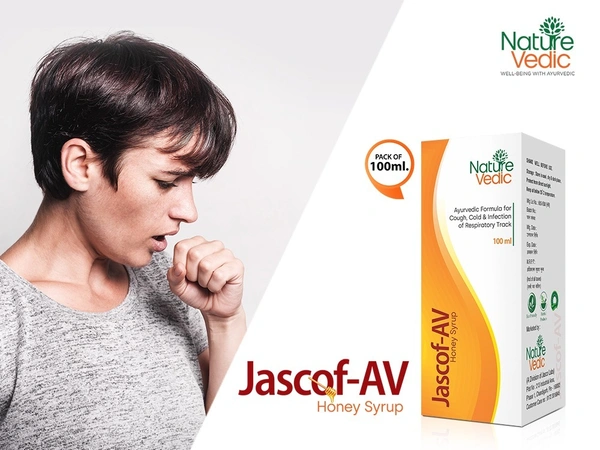 Nature Vedic Jascof AV Honey Cough Syrup For All type of Cold & Cough  300ml - 300ml
