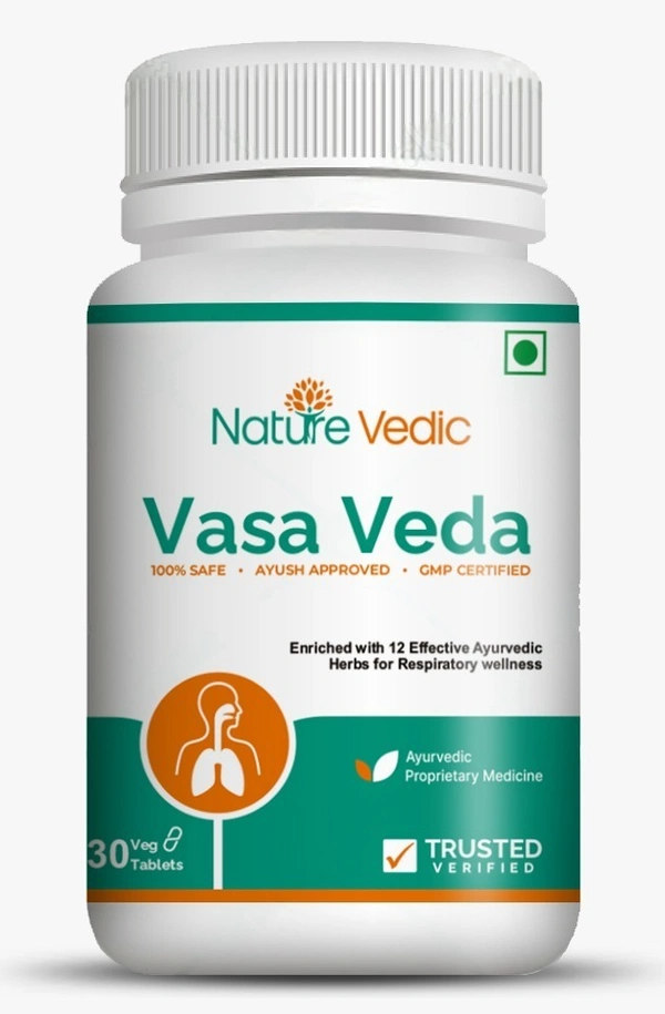 "Nature Vedic Vasa Veda Effective for Respiratory Infections, Allergies & Lungs related problems. Its enriched with 12 effective Ayurvedic Herbs.  100 % Safe  Ayush Approved GMP Certified"