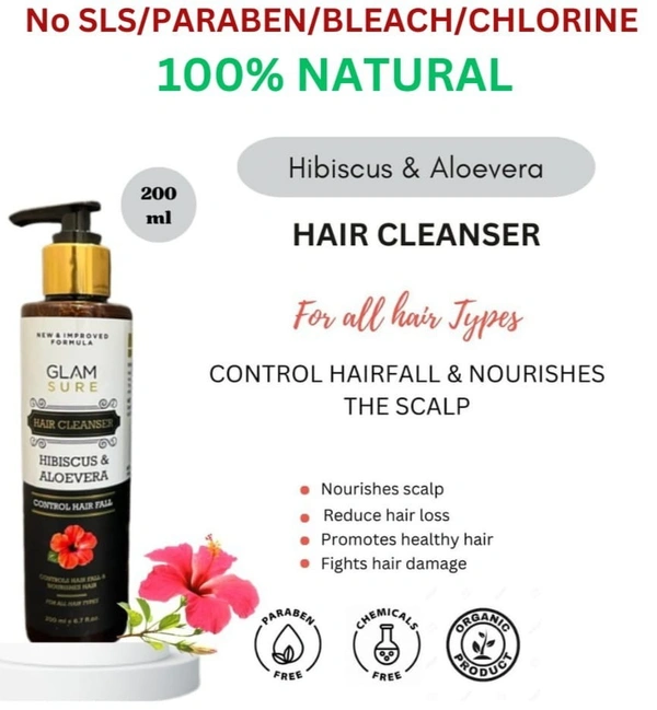 Glam Sure Glamsure Habiscus & Aloevera Hair Cleanser for Hairfall Controll 200ml - 200ml