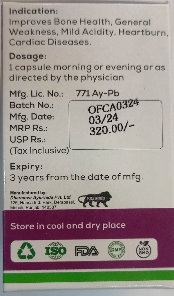 Nature Vedic Ostoseal Forte Source of Natural Calcium 30 Capsule - 30 Capsule
