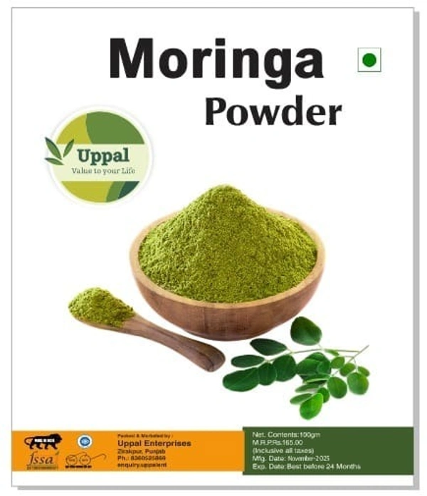 Uppal Natural Moringa Leaf Powder 100 gm for a Healthy Lifestyle Treating Malnutrition & Vitamin Deficiencies