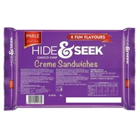 Parle Hide & Seek 4 Fun Flavours Choco Chip Creme Sandwich Biscuits 400 g