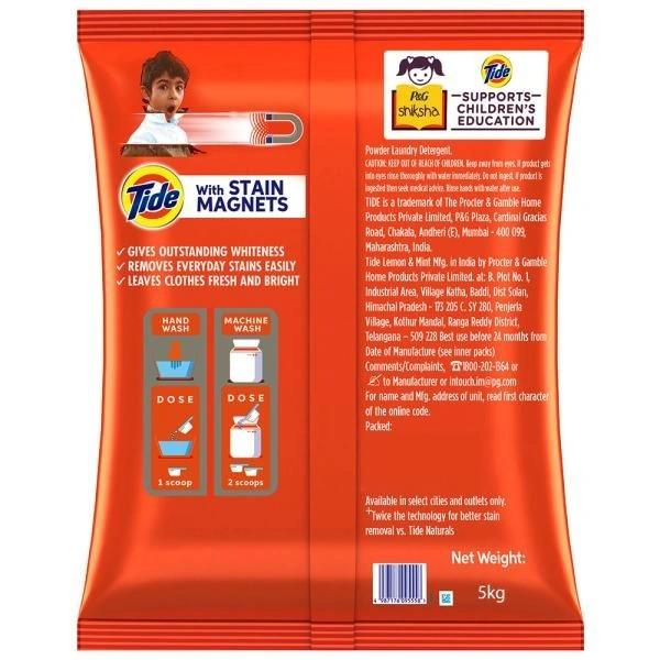 Tide Lemon & Mint Detergent Powder 5 kg