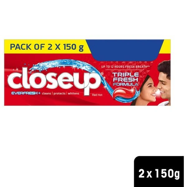 Closeup Everfresh+ Red Hot Gel Toothpaste 150 g (Pack of 2)