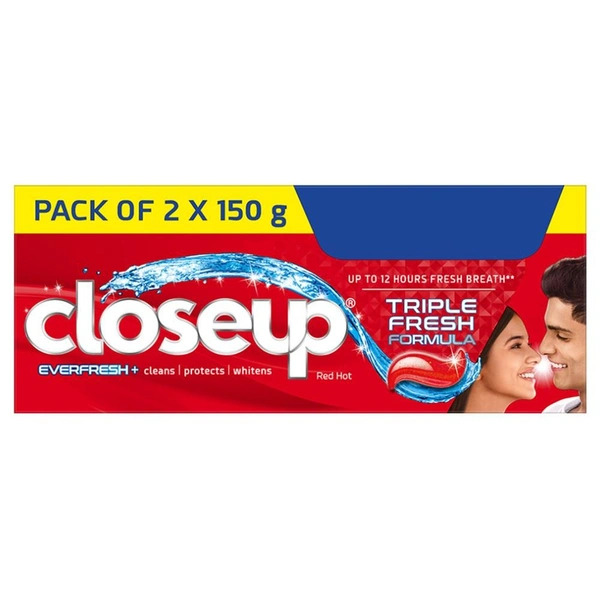 Closeup Everfresh+ Red Hot Gel Toothpaste 150 g (Pack of 2)