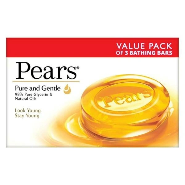 Pears Pure & Gentle Soap with Glycerin & Natural Oils 125 g (Pack of 3)