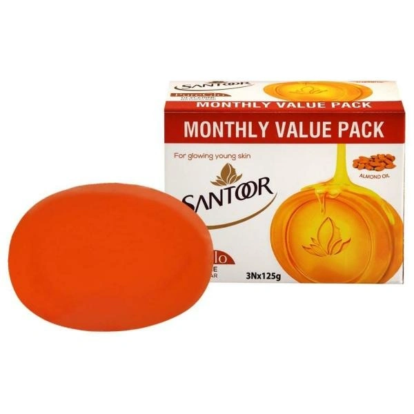 Santoor Glycerin Soap 125 g (Pack of 3)
