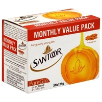 Santoor Glycerin Soap 125 g (Pack of 3)