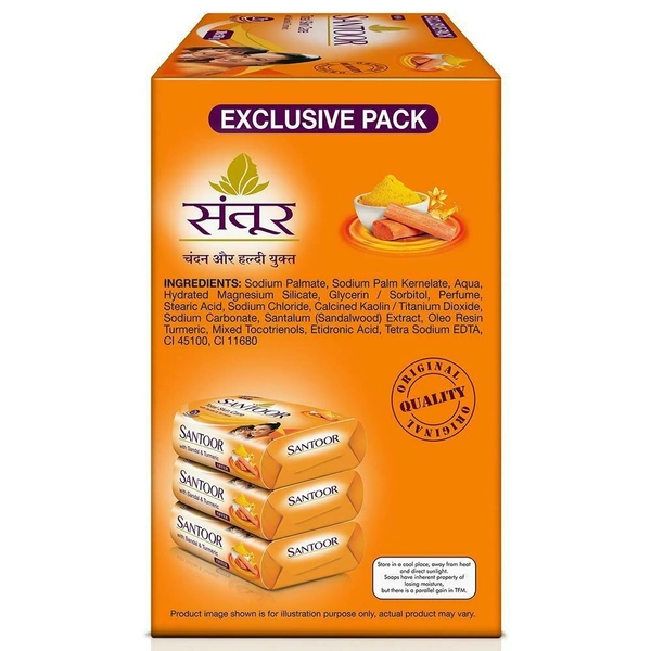 Santoor Sandal & Turmeric Soap 150 g (Pack of 3)