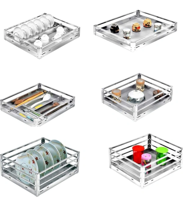 Pipe Kitchen Basket - steel, 17x20x4"cutlery6"plete 8" thali 4" plane 6" plane 8" plane