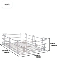 Wire Kitchen Basket - steel, 17x20x4"plane 6"plane 8" plane
