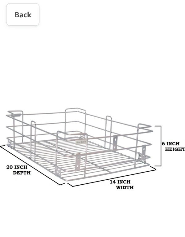 Wire Kitchen Basket - steel, 17x20x4"plane 6"plane 8" plane