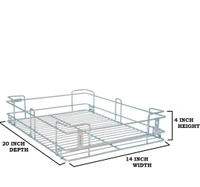 Wire Kitchen Basket - steel, 17x20x4"plane 6"plane 8" plane
