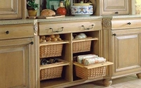 Wicker Kitchen Basket - wooden, 320x500x100&150&200mm