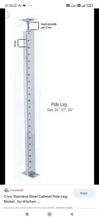 H- Poll Steel - steel, 22x27" adjust 30" height