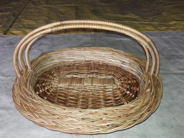 Round Cane Basket 12" - Wooden, 14"& 12" Price Per Set