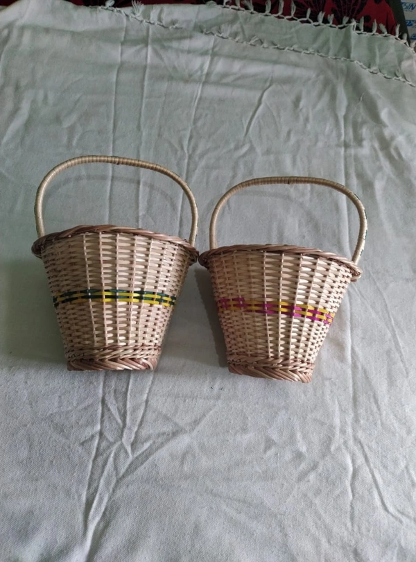 Round Cane Basket 14" & 12" - Wooden, 10 & 8"