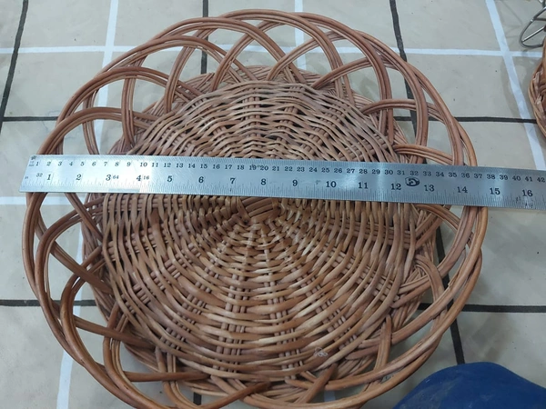 Round Jali Basket - Wooden, 14" &12"