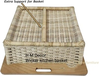 H M Decor Wicker Kitchen Basket - Nature Wooden, 520x500x100&150&200mm