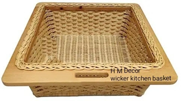 H M Decor Wicker Kitchen Basket - Nature Wooden, 620x500x100&150&200mm